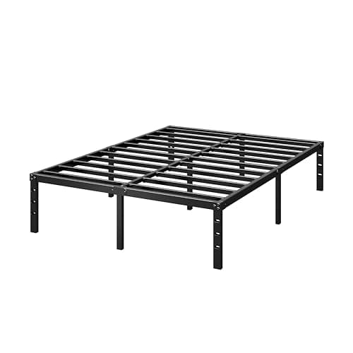 HLIPHA Metal Platform Bed Frame 14 Inch Tall,No Box Spring Needed,Queen Size Bed with Heavy Duty Strong Support Slats,Easy to Assemble,Black 9