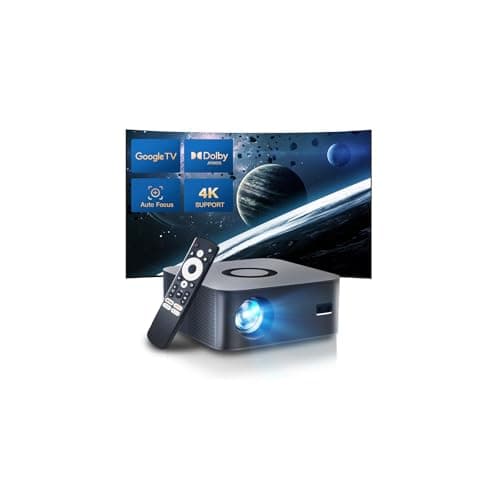 【Google TV-Licensed& Dolby Audio】4K projector with Wifi and Bluetooth,800ANSI LYNCAST Native 1080P Movie Projector Auto Focus & Obstacle Avoidance, Smart Outdoor projector for Home Theater