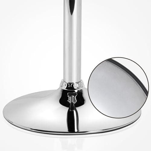 Yaheetech Bar Stools Set of 2, Adjustable PU Leather Swivel Barstools, Modern Counter Stools with Back and Footrest, Counter Height Barstools for Bar, Kitchen, Dining Room, Black 9