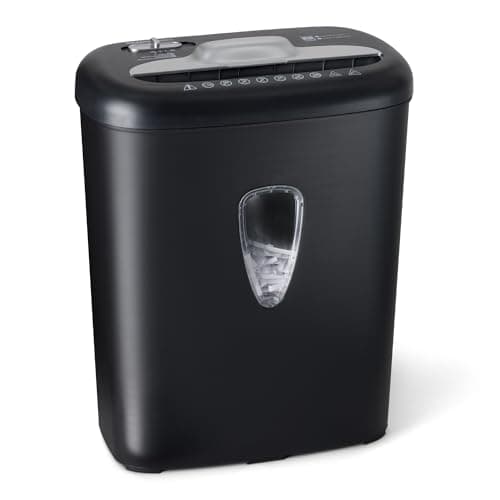 Amazon Basics 8 Sheet Cross Cut Paper and Credit Card Shredder with 4.1 Gallon Bin, Black