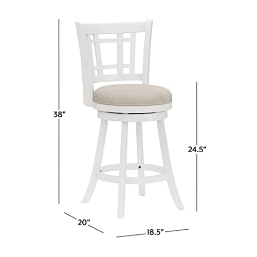Hillsdale Fairfox 24.5" Wood Swivel Counter Height Stool, White 3