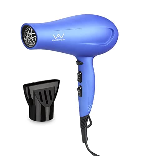 Salon Professional Negative Ionic Blow Dryer Hair Dryer 1875W High-Power Ceramic Hair Blower (Blue)