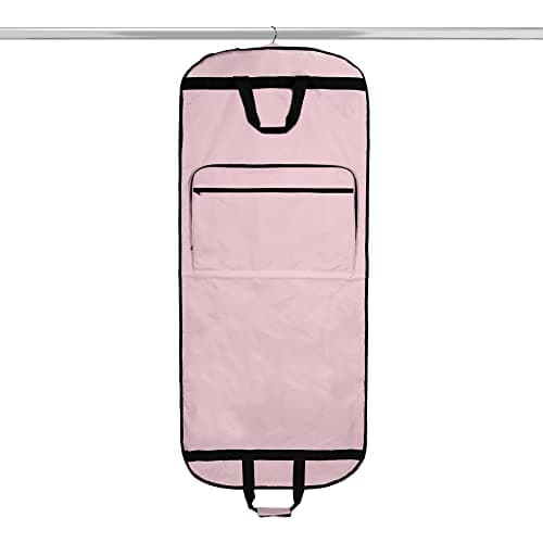 Dalix 60" Foldable Garment Bag Suits Cover Dresses w Front Pocket Pink