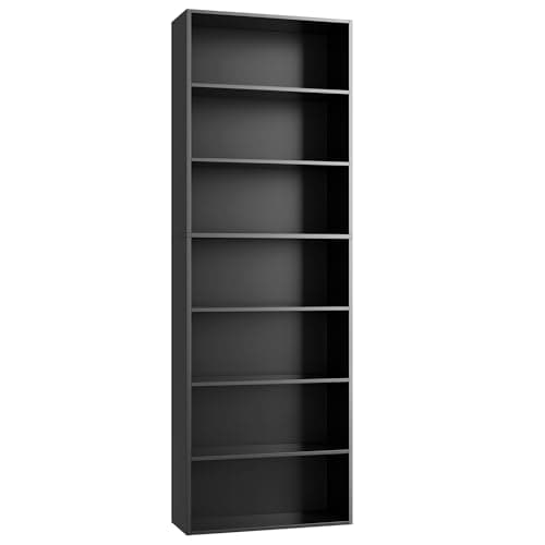 FACBOTALL 82" Tall Bookshelf, 7-Tier Open Shelves Bookcase, Freestanding Display Storage Shelves, Tall Bookcase Home Decor Furniture for Home Office, Living Room, Bedroom, Black 7