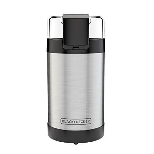 BLACK+DECKER One Touch Coffee Grinder, 2/3 Cup Coffee Bean Capacity, Spice Grinder, One Touch Push-Button Control -150 Watts -Stainless Steel Blades 8