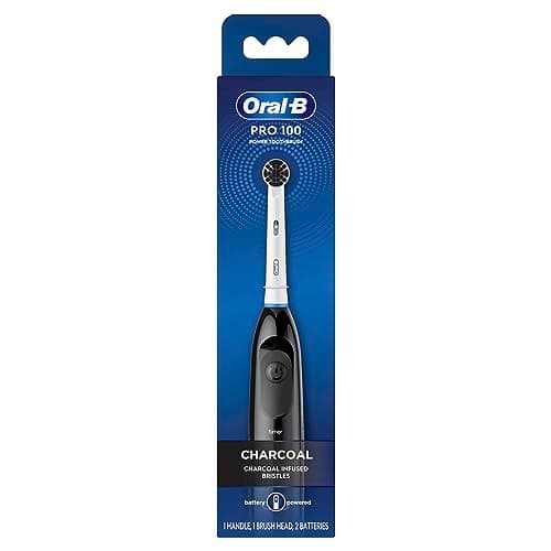 Oral-B Pro 100 Charcoal, Battery Powered Electric Toothbrush, Black