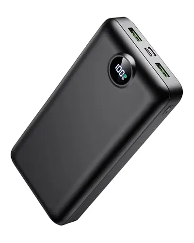 Portable Charger Power Bank 50000mAh 22.5W Fast Charging USB C Battery Bank External Battery Pack Digital Display Phone Charger with 3 Output & 2 Input for iPhone 17/16/15/14/13/12, Samsung etc Black