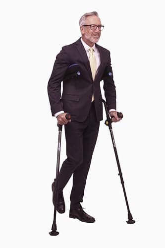 Ergobaum Dual Underarm Crutches for Adults (1 Pair-2 Units) NSN Military Certified, Triple Shock Absorption, Foldable, Adjustable 5'–6'6", Supports Up To 380 lbs | Ergonomic Padded Arm Support (Black) 8