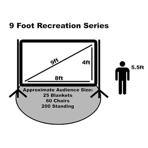 Backyard Theater Kit | Recreation Series System | 9' Front and Rear Projection Screen with 1080p HD Savi 4000 lumen Projector, Sound System, Streaming device w/WIFI (EZ-950) 6