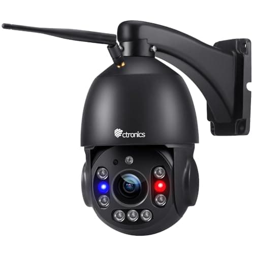 Ctronics 5MP 30X Optical Zoom Security Camera WiFi Outdoor, 2.4/5Ghz WiFi Dome Surveillance Cameras with Auto Cruise & Zoom, 492ft Night Vision,Human Detection,IP66 (Black)