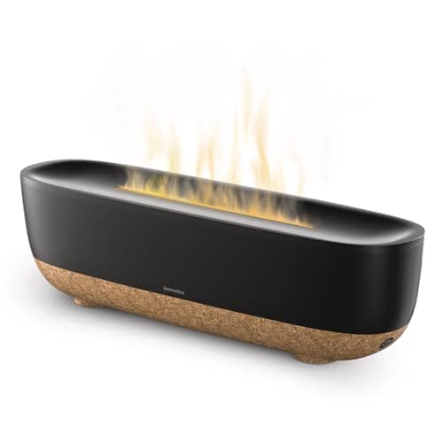 Homedics Fireside Ultrasonic Humidifier, Medium Sized Rooms, Visible Flame-Effect Cool Mist, 0.26-Gal Top-Fill Tank, Dry Air Relief at Home, Breathe & Sleep Better, Aromatherapy