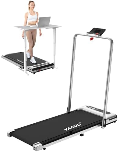 Yagud Under Desk Treadmill, Walking Pad for Home and Office, 2.5 HP Portable Walking Jogging Running Machine with Remote Control and LED Display, Sliver
