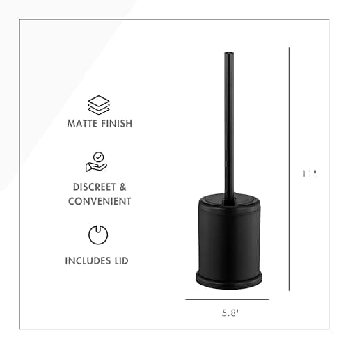 ToiletTree Products Deluxe Toilet Brush with Lid - Black 5