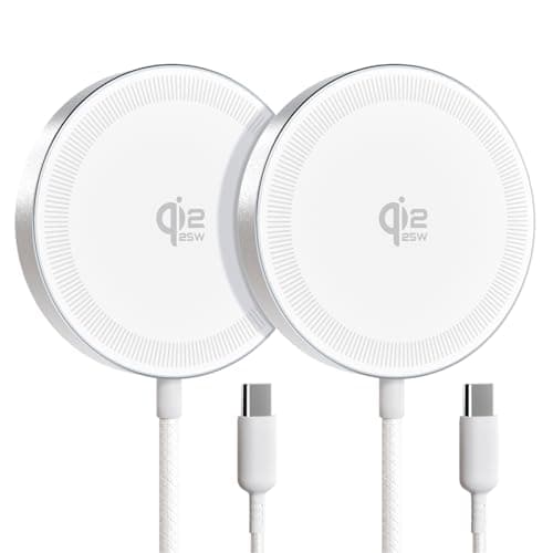 25W Magnetic Wireless Charger for iPhone 17/16, Qi2 Fast Charging Pad for iPhone 17/16/15/14/13/12 Series for AirPods, Strong Magnet, Ultra-Thin & Portable Charger Mat for Desk & Bedside, 2Pack