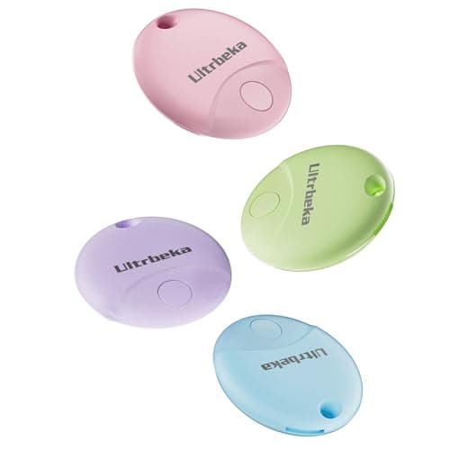 Ultrbeka Tag 4 Pack Air Tracker Work with Apple Find My (iOS only), Item Locator i Tag, Waterproof Mini Trackers for Bags, Luggage, Package, Comes with 4 Keyrings, Black and White