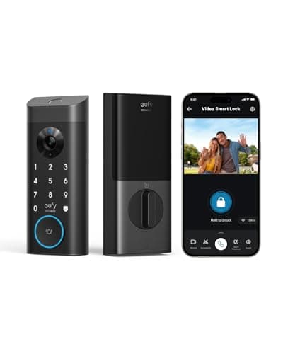 eufy Security Video Smart Lock E330, 3-in-1 Camera+Doorbell+Fingerprint Keyless Entry Door Lock, Smart Built-in Wi-Fi Deadbolt for Front Door, Auto Lock, App Remote Control, Easy Installation