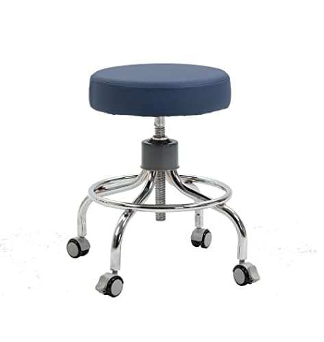Carenovo Medical Rolling Exam Adjustable Rotating Doctor Chair for Spa Treatment Clinic (Blue)