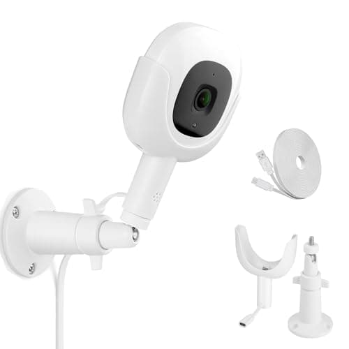 Didalo Wall Mount for Nanit Pro Baby Monitor, Adjustable Baby Monitor Charger Mount with Type-C Charging Port and 10FT Power Cable, Prevent Nanit Pro Cam from Falling Off (Camera not Included)