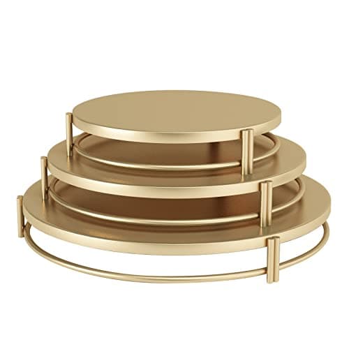 Vivevol Set of 3 Cake Stands, Cake Plate, Dessert Stand, Cupcake Stand for Parties, Home Decorating Stand Dessert Display(8” 10” 12”) Gold