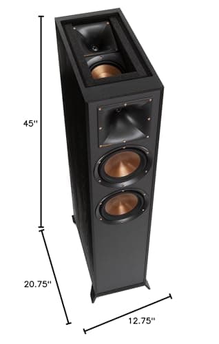Klipsch R-625FA Powerful Detailed Floorstanding Single Home Speaker Black 5