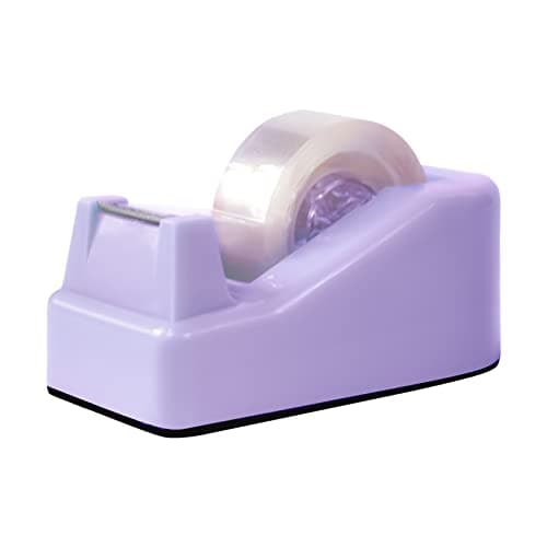 Yiautao 1Pcs Desktop Tape Dispenser Adhesive Roll Holder with Weighted Nonskid Base, Purple (Tape not Included)