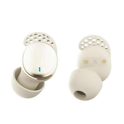 Houlyn Sleep Earbuds for Side Sleepers, Wireless Noise Cancelling Sleep Headphones with Sleep Mode, LED Power Display, Comfort Fit for Sleeping, Working, Hiking (Gold)