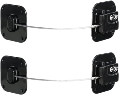 Child Safety Cabinet Locks, Fridge Lock with Combination, Closet Locks,Cabinet Lock(Black 2Pcs)