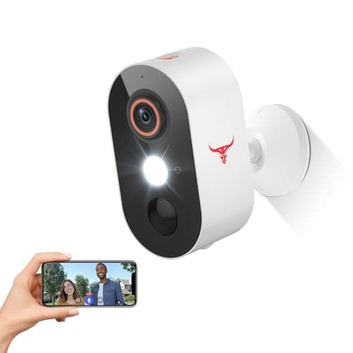 ByteBlaz Wireless Outdoor Security Camera with Spotlights, Battery Powered, AI Human Detection, 2-Way Talk, Color Night Vision, Cloud Storage, 2.4G WiFi
