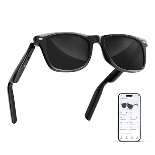 AI Glasses for Men & Women, Smart Glasses Powered by ChatGPT, AI Real-time Translation with 107 languages, 11H Music Play, Bluetooth Sunglasses with Polarized Lens, UV Protection for Daily Use, Travel