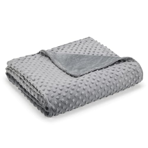 Cottonblue Weighted Blanket Duvet Cover 48x72, Removable Duvet Cover for Heavy Blankets, Soft Fuzzy Minky Dot, Machine Washable Cover with Zipper on Long Side, Grey