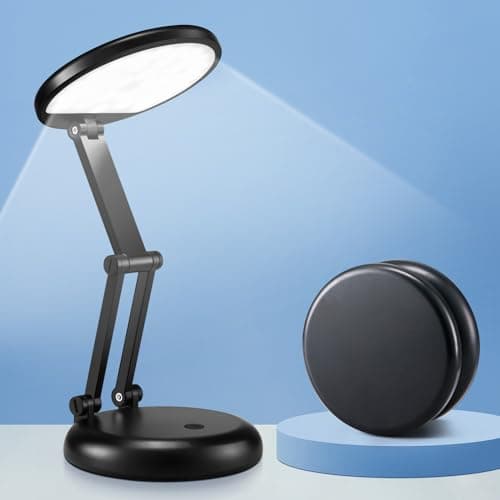 Desk Lamps for Home Office Rechargeable 3600mAh, Foldable+Portable Cordless Desk Light Small Table Lamp,Dimmable+9 Brightness Small Table Lamp Desk Light Table, LED Desk Lamps for Home Office