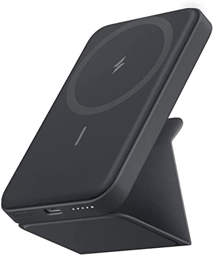 Anker 622 MagGo Magnetic 5000mAh Power Bank with Built-in Stand, Wireless & USB-C Charging, Slim Design, Black