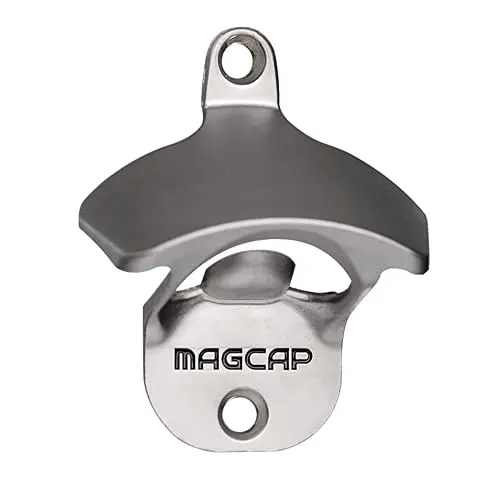 MAGCAP Outdoor Bottle Opener Wall Mounted - Style Magnetic Beer Bottle Opener that Catches Caps - Easy to Install and Incredibly Convenient