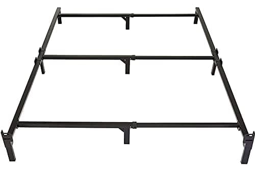 Amazon Basics Metal Bed Frame, 9-Leg Support Base for Box Spring and Mattress, Tool-Free Easy Assembly, No Tools Required, Full Size, Black