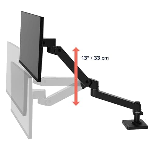 Ergotron – Upgraded LX Pro Premium Monitor Arm, Single Monitor Desk Mount – fits Flat Curved Ultrawide Computer Monitors up to 34 Inches, 4 to 22 lbs, VESA 75x75mm or 100x100mm – Matte Black 6