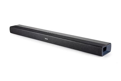 Denon DHT-S218 Sound Bar (Black), 2.1-Channel, 3D Audio with Dolby Atmos, 2 Built-in Subwoofers, Dual Midrange Drivers & Tweeters, 4K UHD HDMI with eARC, Dialog Enhancer, Multi-Pairing & Multi-Point