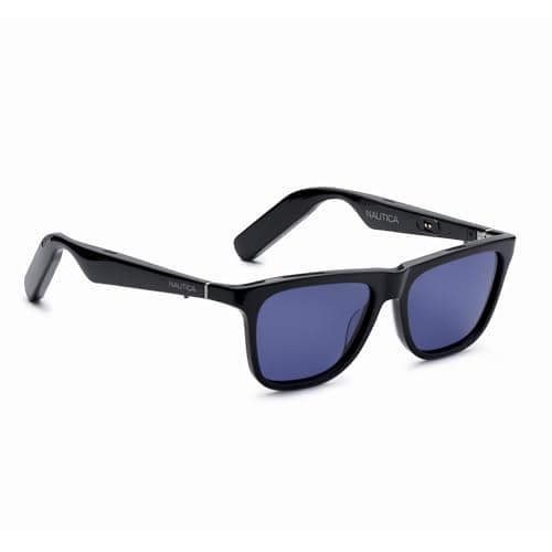 Nautica Fathom Smart Sunglasses for Men & Women - Wireless Smart Glasses with Open Ear Speakers and Microphone, Polarized UV400 Lenses - Dark Teal Solid (Narrow Fit)