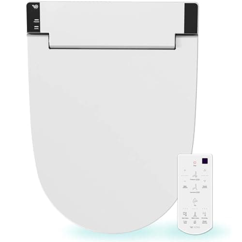 VOVO VB-6000SE Elongated Bidet Toilet Seat, Warm Water, LED Light, Heated Seat, White, Dryer, Stainless Steel Nozzle, Made in Korea