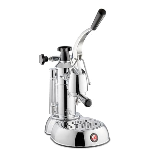 La Pavoni PSW-16 Stradivari Lever Espresso Machine -16-Cup Capacity - Chrome Finish with Elegant Wood Handles - 38-Ounce Solid Brass Boiler - Dual Frothing System & Piston Lever Design - Made in Italy