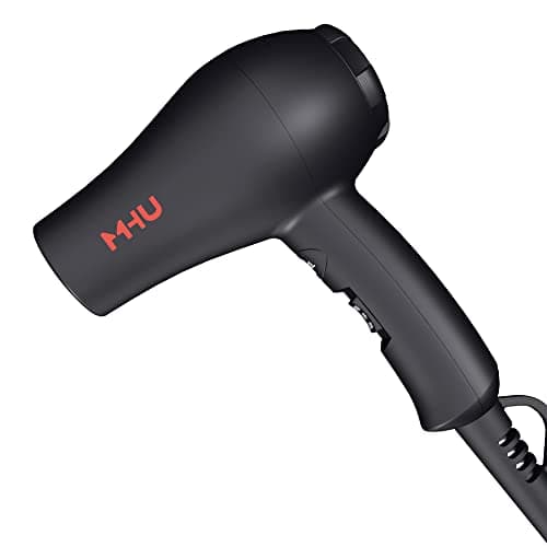 Travel Mini Hair Dryer Ceramic Ionic 1000 Watts Blow Dryer for RV Lightweight 2 Speed Settings with a Concentrator, Black 8