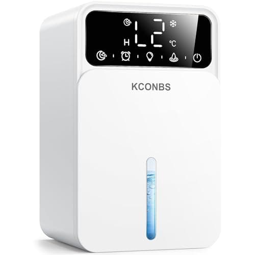 Dehumidifier, Dehumidifiers for Home, 60 OZ Water Tank, 500 sq.ft Dehumidifier for Bathroom, Bedroom, Basement with Auto Shut Off, Timer, 7 Colors LED Light (White)