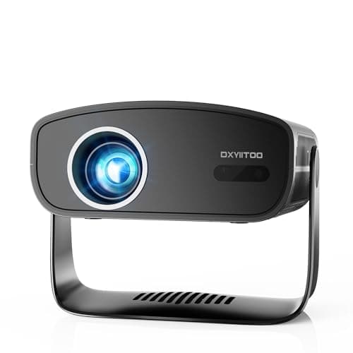 【Compatible with Netflix & Native 1080P】Smart Projector with WiFi and Bluetooth, 4K Support Home Movie Projector, Auto Focus & Keystone Portable Outdoor Projector, Wireless Bedroom Proyector, Metallic