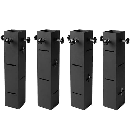 Nbguigdstr 4 Pack Furniture Bed Risers-Adjustable Heights(3.2"/6"/8.7"/11.5"),Heavy Carbon Steel for Dorm Twin XL Bed,Queen Bed Frame-Furniture Risers for Chair/Couch/Table/Sofa/Desk/Bed Lifters-Black