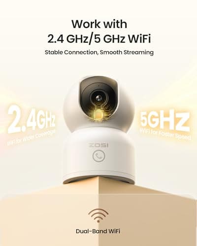 ZOSI 4K Indoor Security Camera, C518 WiFi Pan/Tilt Pet/Dog/Baby Plug-in IP Camera, Auto Tracking, AI Human/Face/Pet Detection, 360° View, Night Vision, 2-Way Audio, 5GHz/2.4GHz WiFi, 64G Memory Card 7