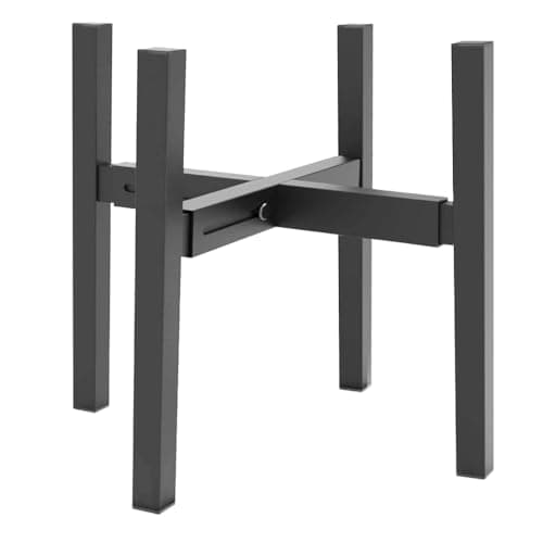DDPow Heavy Plant Stand for 10"-16" Plant Pot Indoor Outdoor Corner, Adjustable Metal Heavy Duty for Large Pot (Black 1 Pack)
