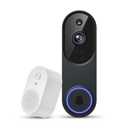 SearByte 1080P Wireless Video Doorbell Camera, 2.4G WiFi Only, AI Human Detection, Indoor/Outdoor Surveillance Cam, 2-Way Talk, Night Vision, Cloud Storage (Sold Separately)