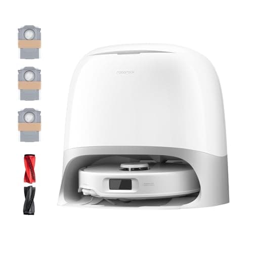 roborock Qrevo Curv S5X Robot Vacuum and Mop, 18500Pa Suction, Zero-Tangling Design, FlexiArm Side Brush, Reactive Tech Obstacle Avoidance, 10 Weeks Self-Emptying, Auto Washing for Hard Floor, Corner