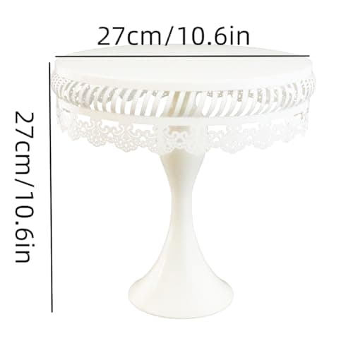 Fashionstorm 10.6 Inch Round Metal Cake Stand Dessert Display Stand for Wedding Party, Cake Stand - White Round Cake Stand, Wedding Cake Stand, Birthday Cake Stand, Party Cake Stand 5