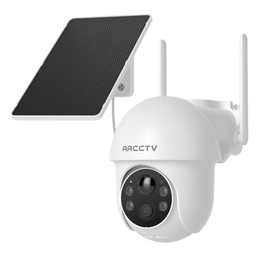 ARCCTV Solar Security Cameras Wireless Outdoor, 4MP 360° View Battery Powered Outdoor Camera, Night Vision with Spotlight, 2-Way Audio, PIR Motion Sensor, 2.4G/5G Dual Band WiFi, SD/Cloud Storage