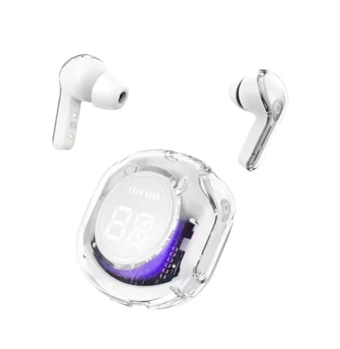 SEBLINRC TWS Wireless Earbuds with LED Display, Bluetooth 5.3, Touch Control, Long Battery Life (White)